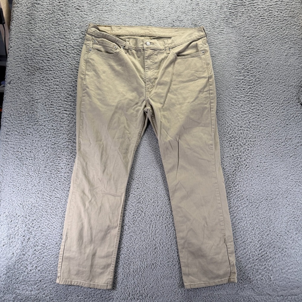 Levi's 514 Jeans Men's 40x30 Beige Cotton Denim Straight Workwear Travel Stretch